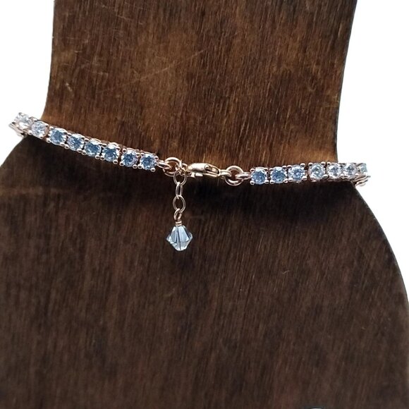Fashion Tennis Bracelet Mixed Cut CZ Crystal Statement Piece Rose Gold NWOT - Picture 15 of 16